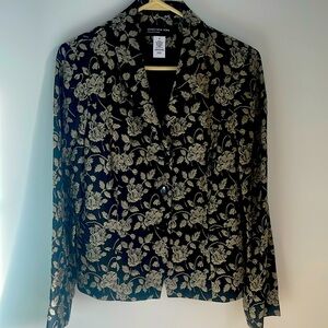 Vintage blazer black embroidered jacket women’s 4
